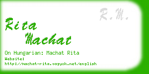 rita machat business card